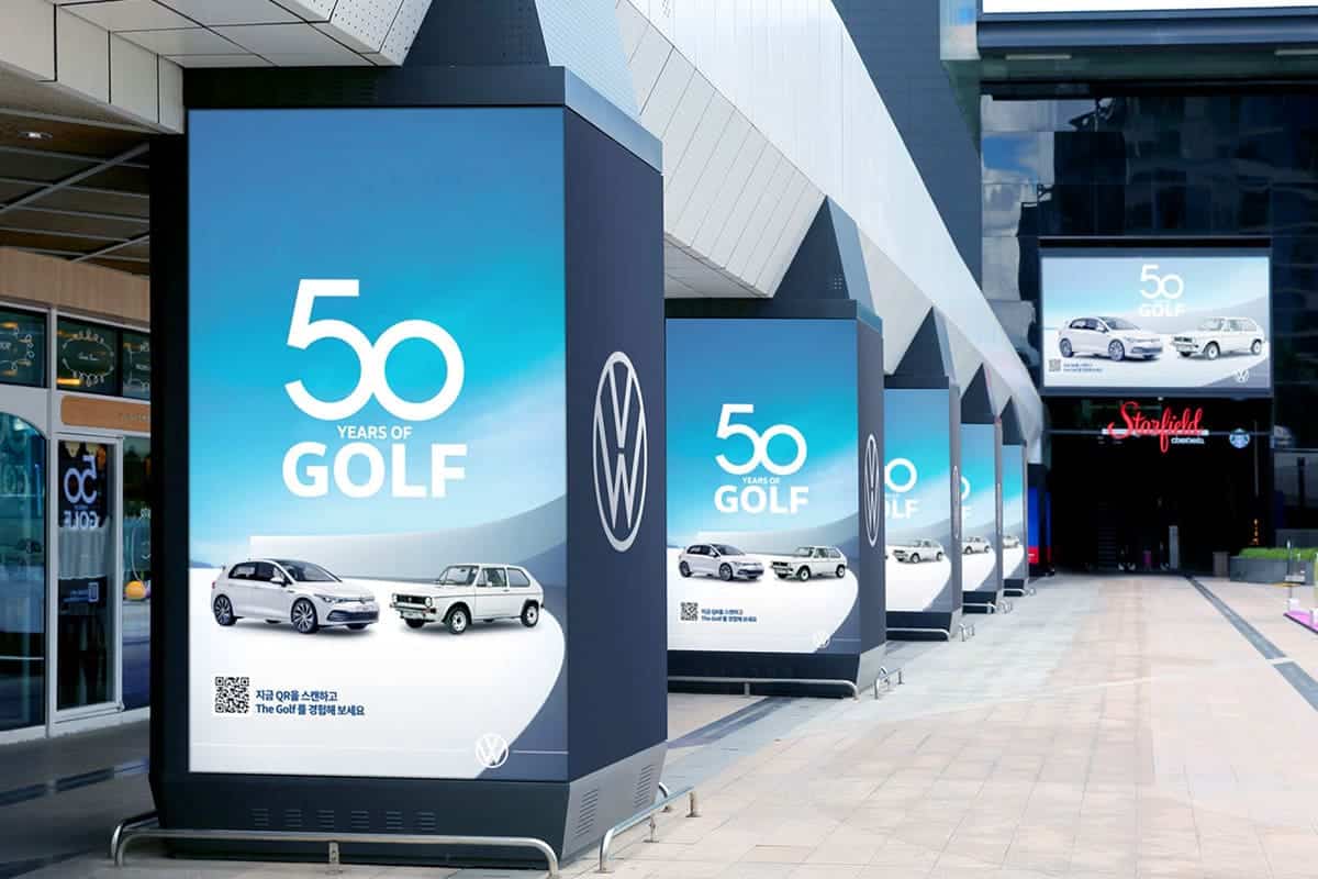 폭스바겐 골프 50주년 기념 디지털 옥외 광고 (코엑스)