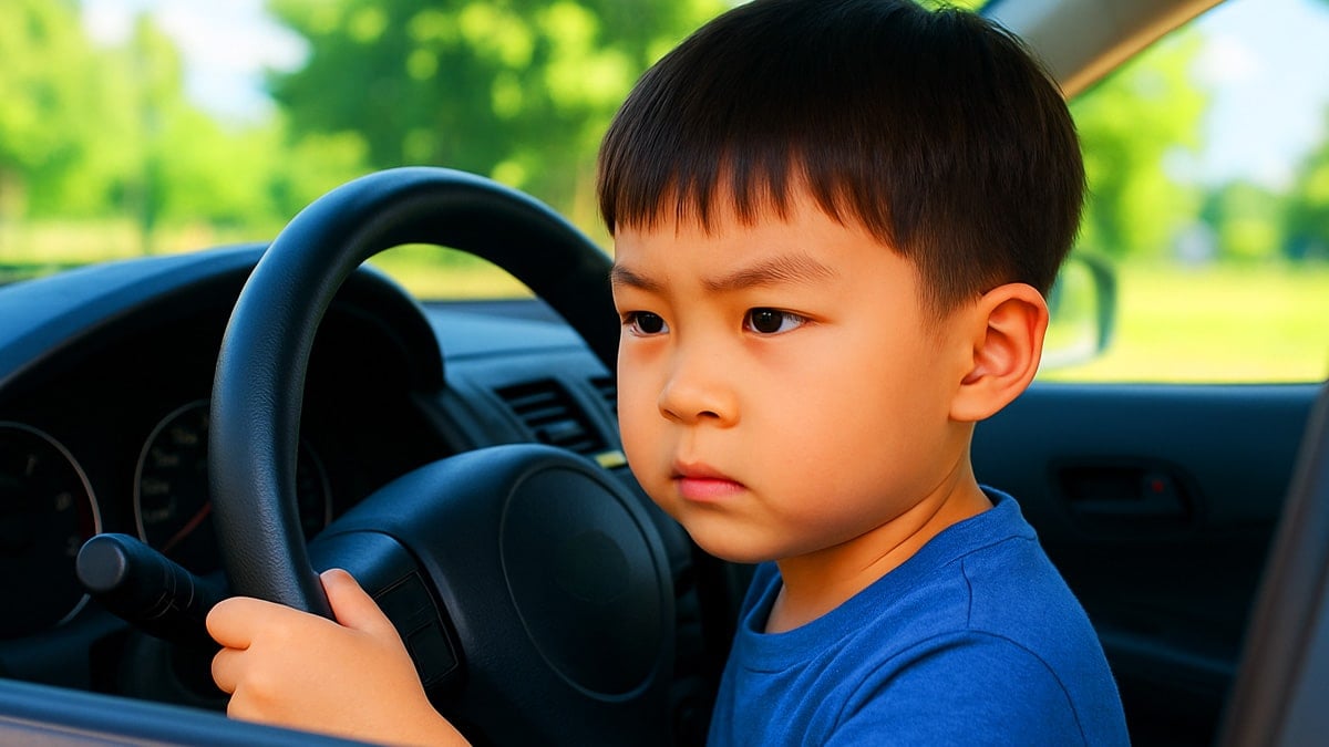 초등생 운전석 탑승 논란