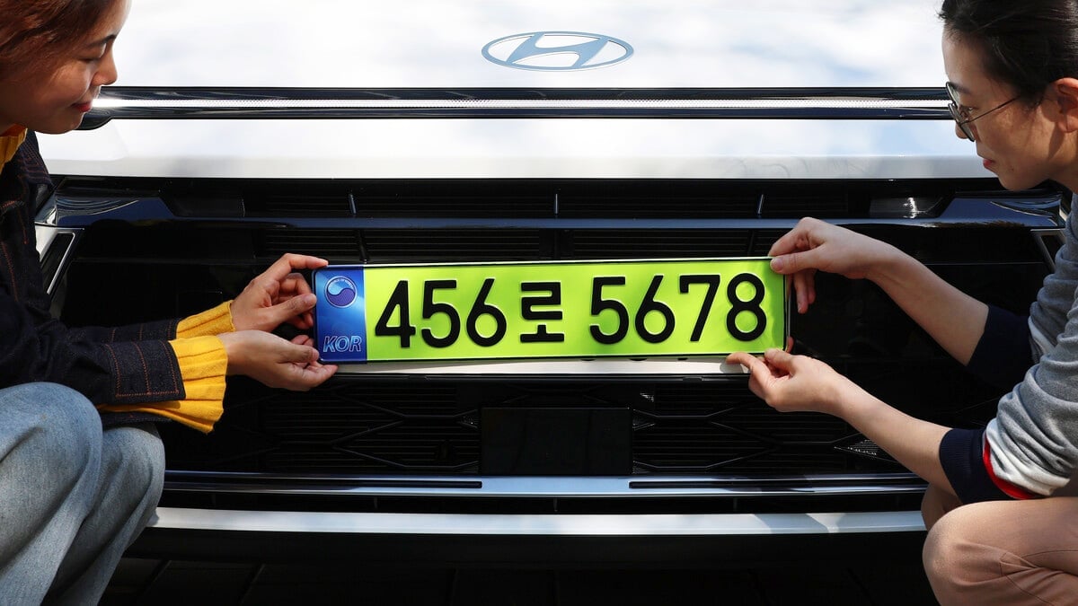 고가 법인차량의 연두색 번호판