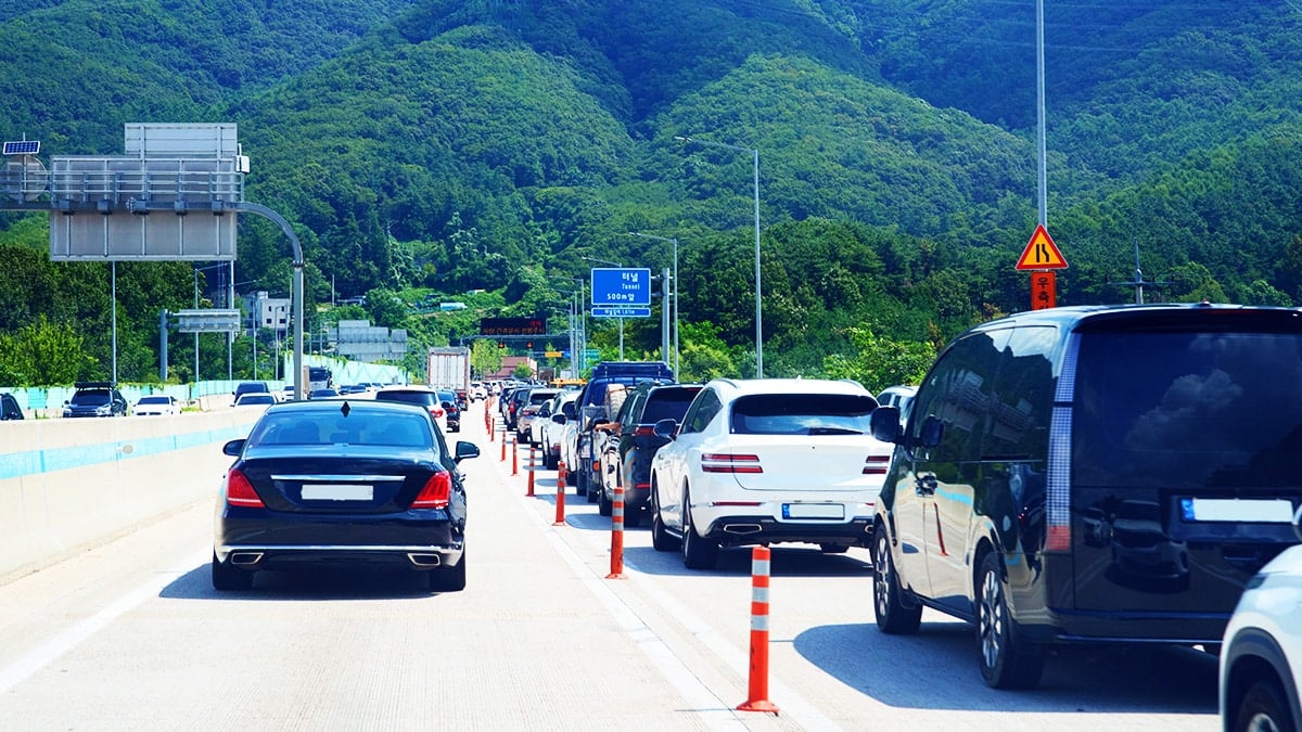 정체된 고속도로