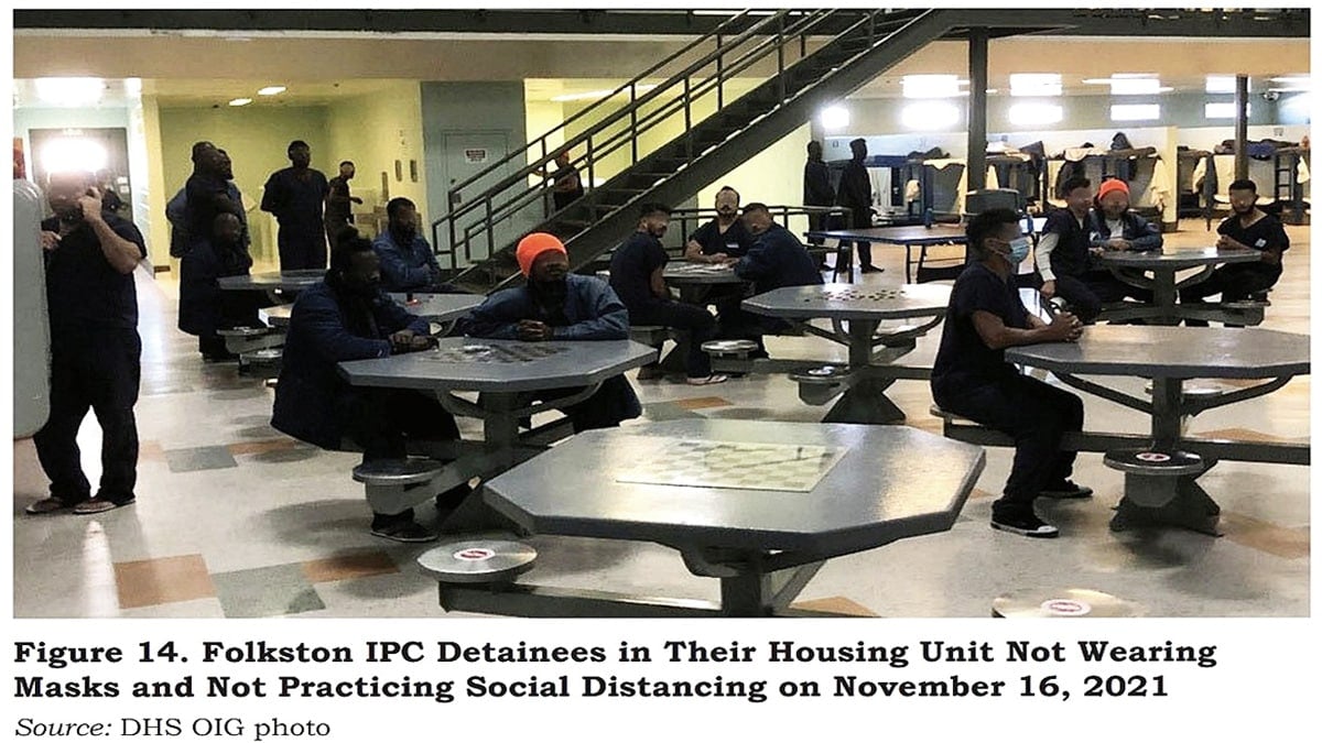 한국인 구금된 미국 이민 당국 시설 내부