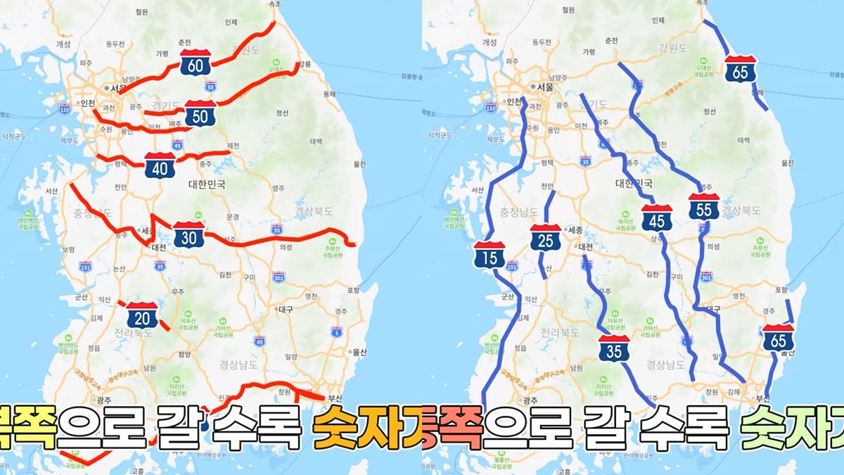 국내 도로별 번호 규칙 국내 도로별 번호 규칙