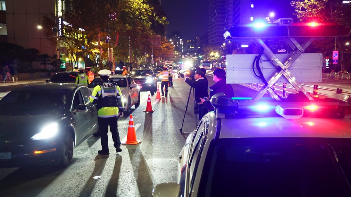 서울 공덕역 인근 음주운전 단속