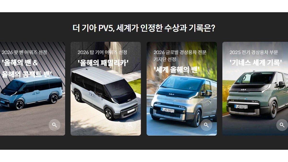 기아 PV5의 수상 기록