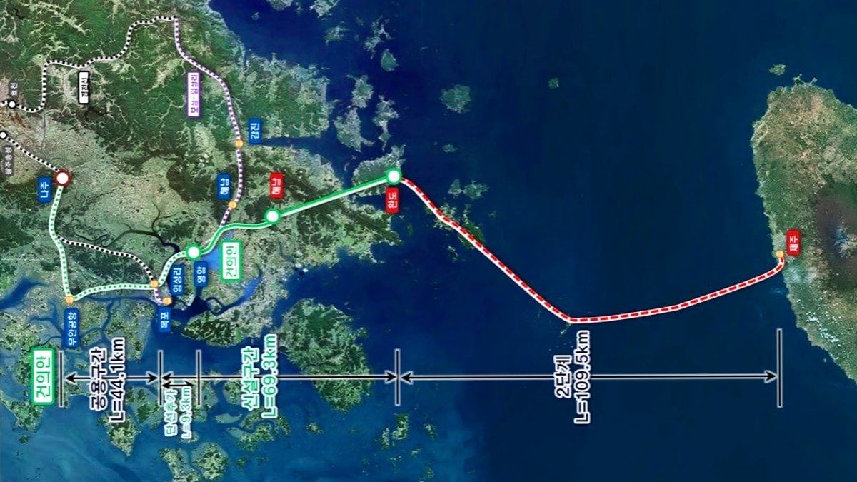 서울~제주 고속철도 노선안