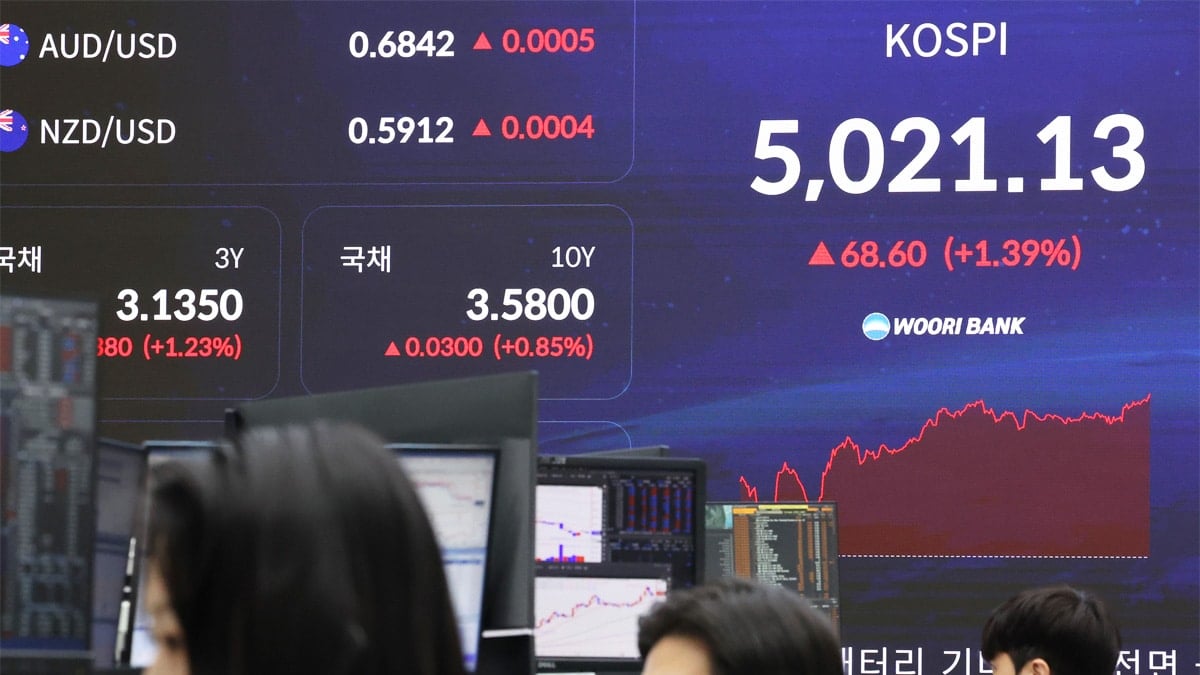 23일 오전 서울 중구 우리은행 딜링룸