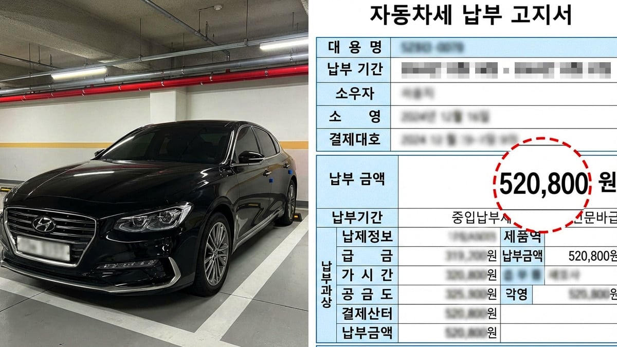 자동차세 납부 고지서