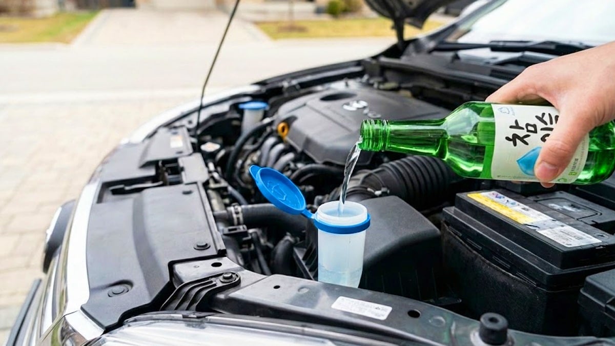 워셔액에 소주 혼합