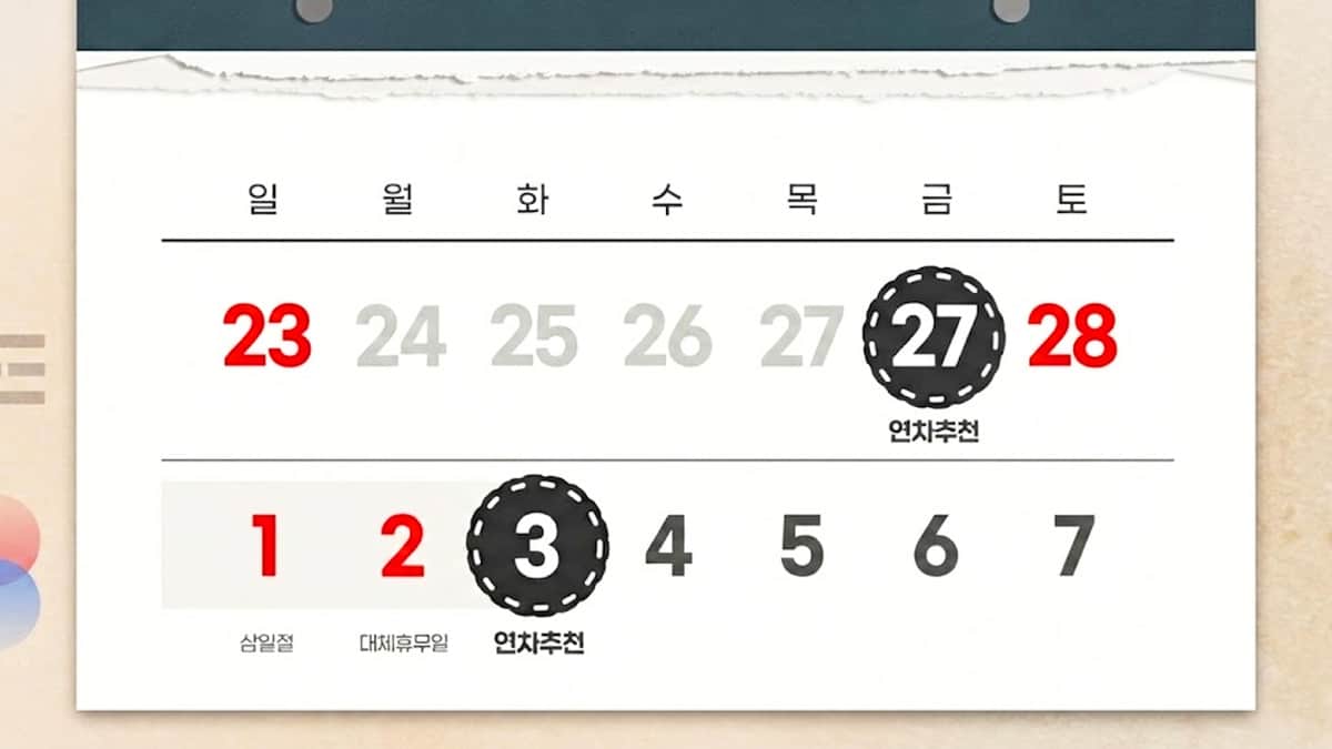 삼일절 대체휴무일 연차 추천