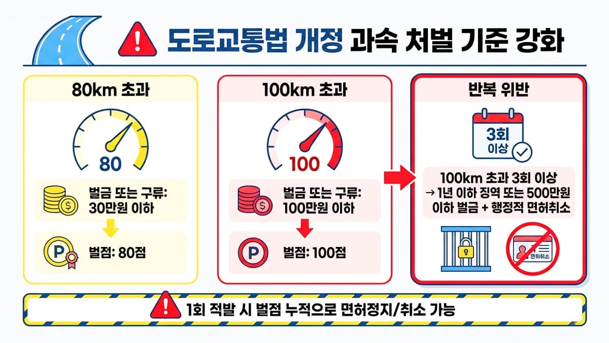 도로교통법 과속 처벌 강화 기준 도로교통법 과속 처벌 강화 기준