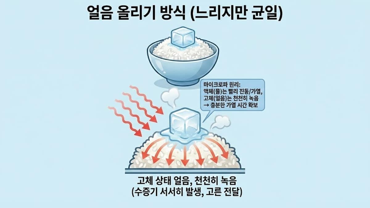 냉동밥에 얼음을 올리는 이유