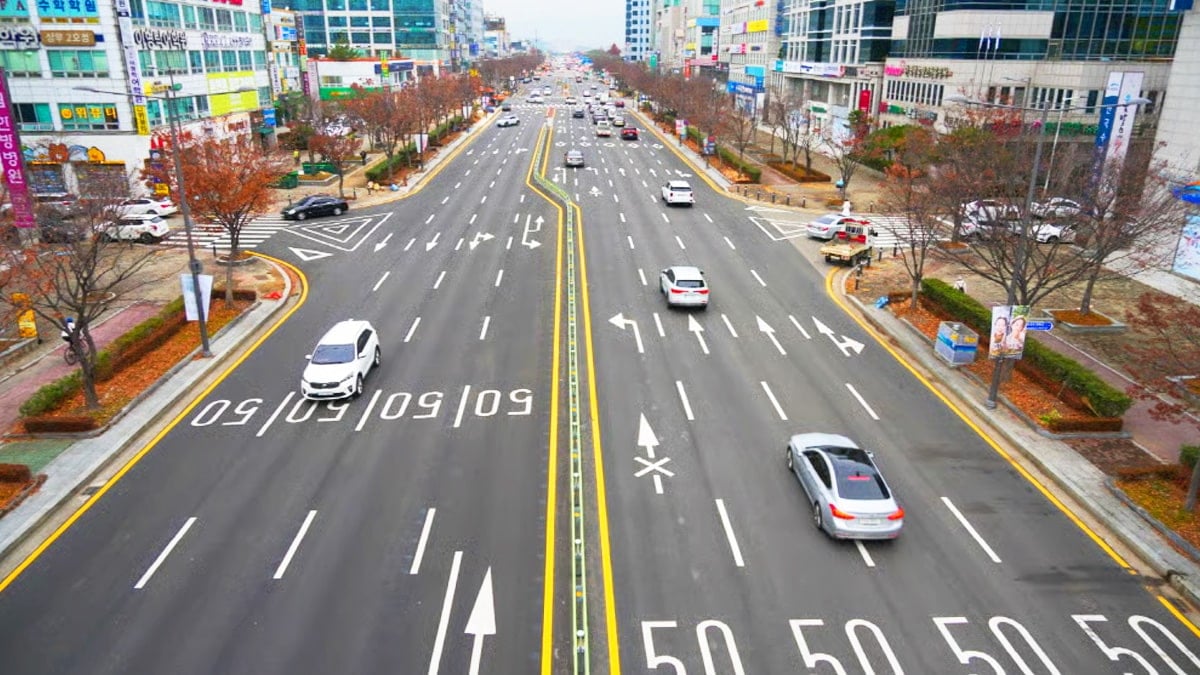 광주도시철도 2호선 1단계 공사 구간 도로