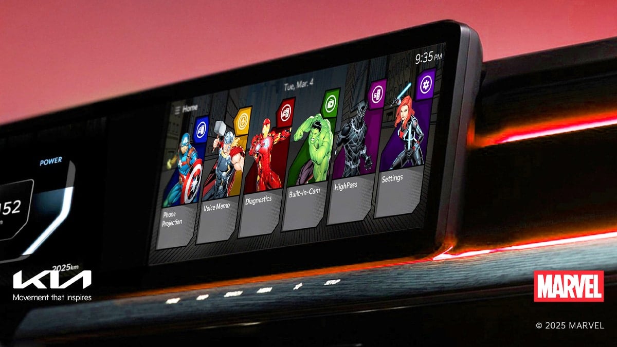 기아 월트디즈니와 협업한 디스플레이 마블 테마