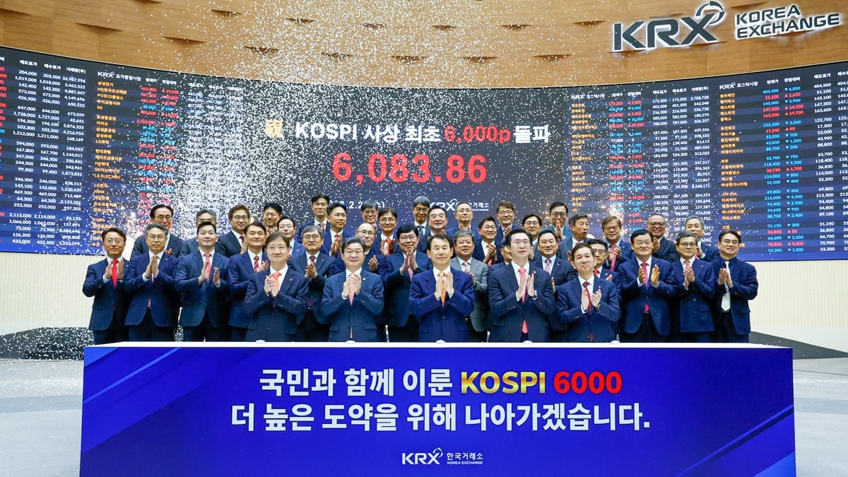 코스피 6000p 돌파 기념 세레머니