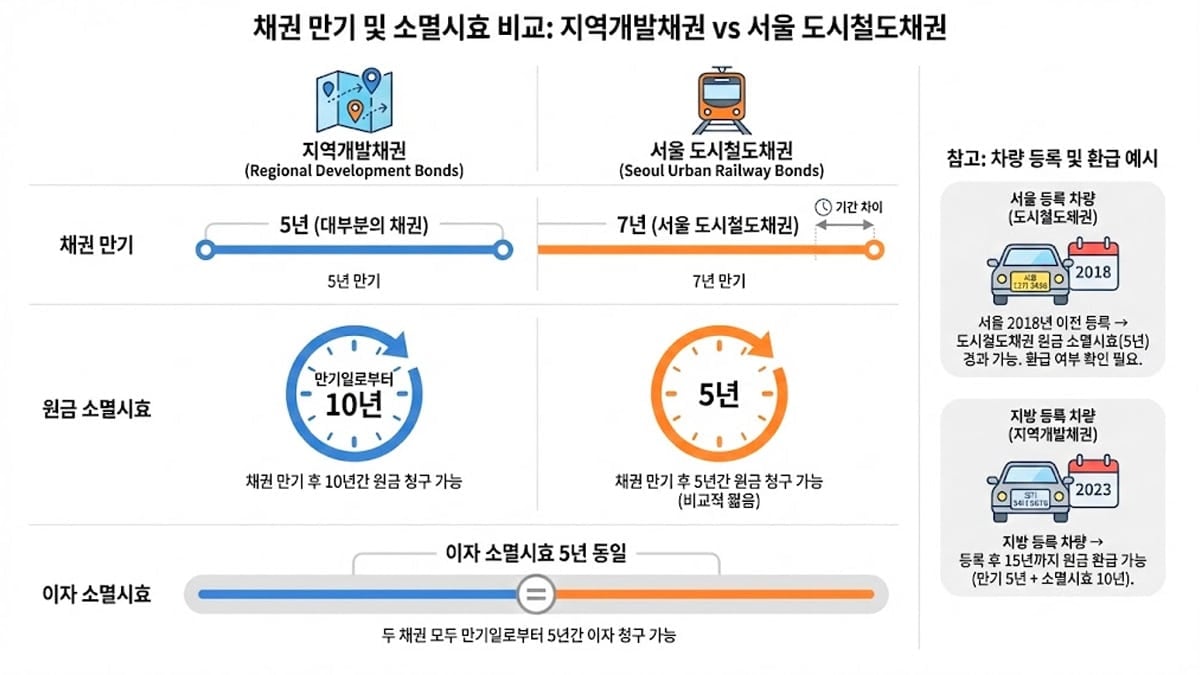 채권 만기 및 소멸시효 비교 채권 만기 및 소멸시효 비교