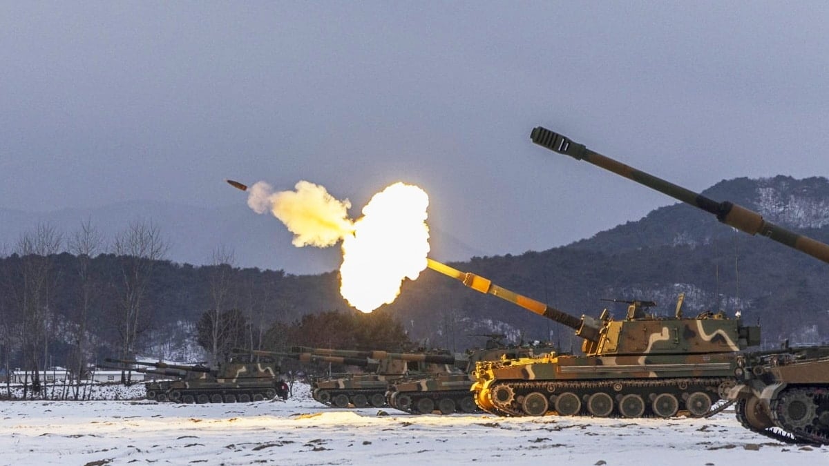 혹한기 전술훈련에서의 K9A1