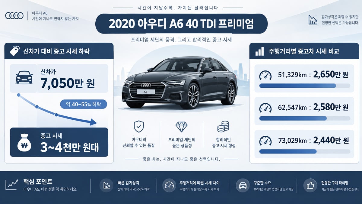 아우디 A6 C8 중고 시세 아우디 A6 C8 중고 시세
